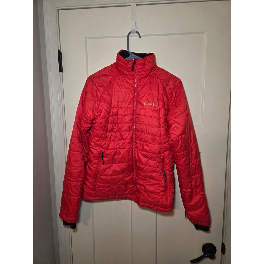 Columbia Omni-Heat Omni-Shield Red Puffer Jacket Womens Size M Interchange